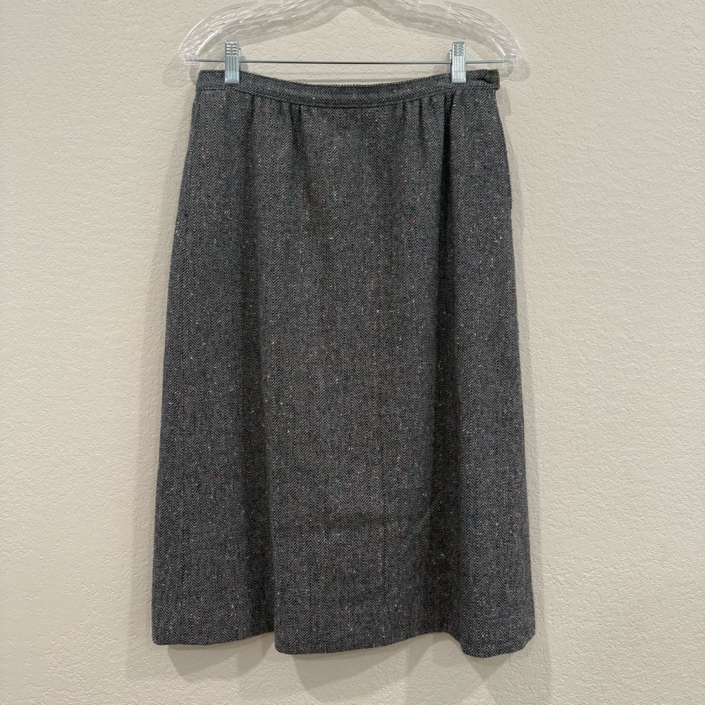 Vintage Pendleton 100% Virgin Wool Charcoal A-Line Skirt